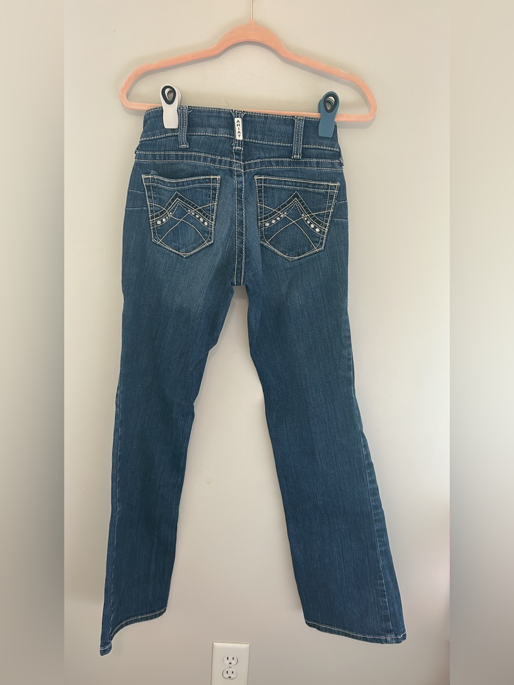 Ariat Women's Dark Blue Bootcut Jeans with Studded Pocket Detail